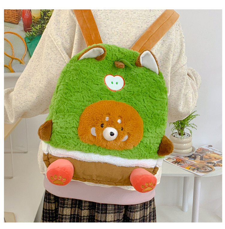 Cartoon bag 2024 new personality shoulders cute doll furry gift backpack 41